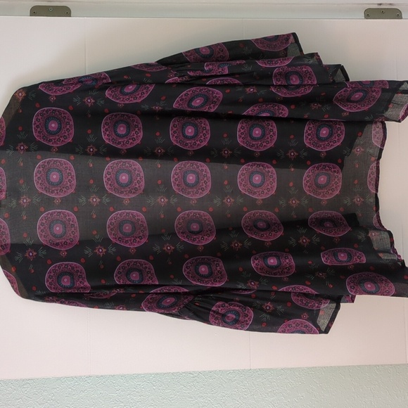 NATURAL LIFE Boho Open Kimono Topper Semisheer Shrug Medallion Pattern Beachy - Picture 5 of 5